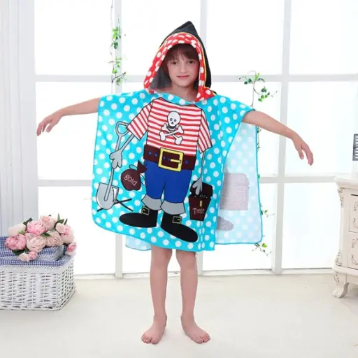 [PEL01WZ1] Cape de bain enfants Pirate